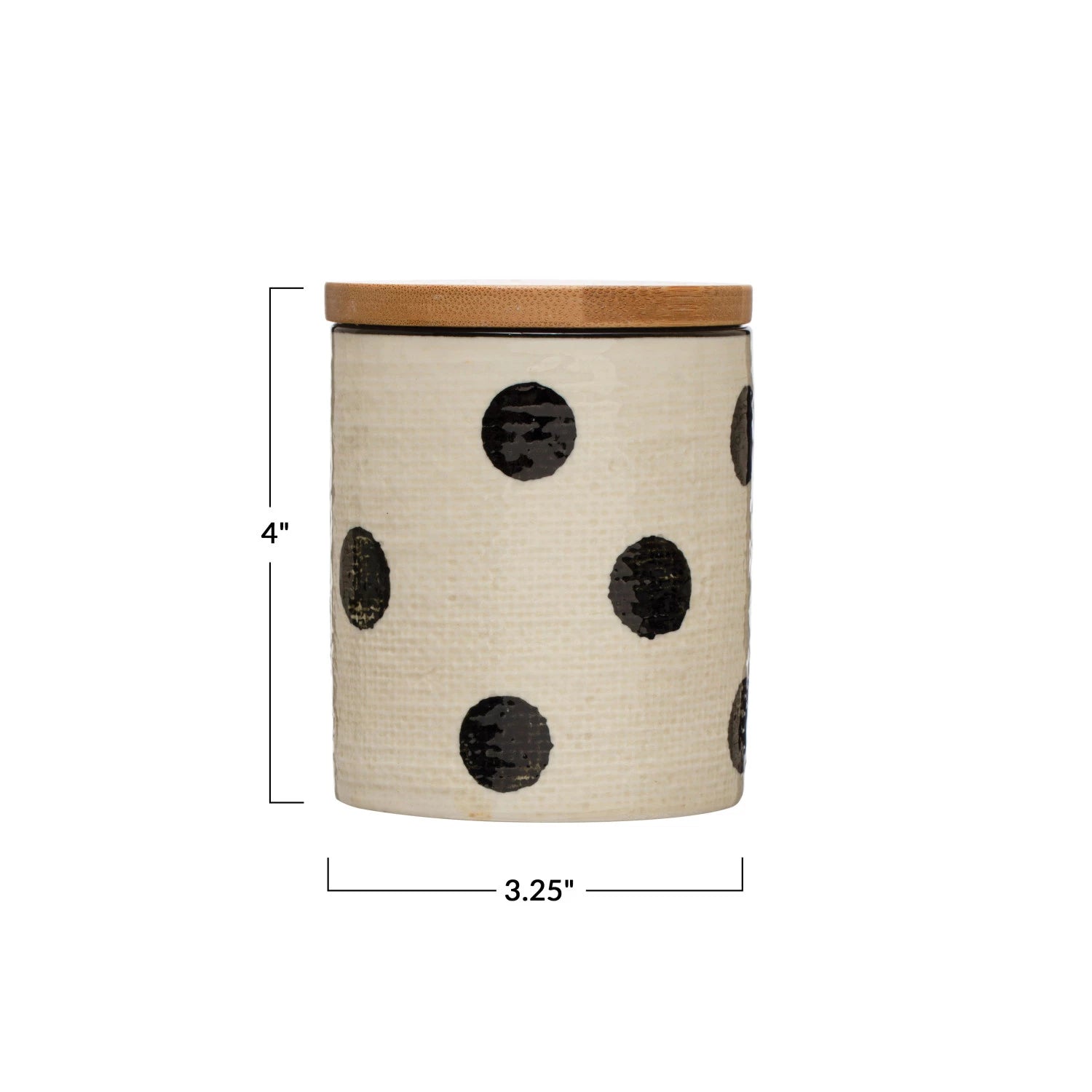 Black and Cream Dot Stoneware Canister
