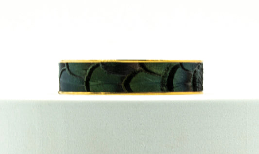 Green Feather Cuff Bracelet