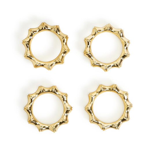 Bamboo Gold Napkin Rings Set of 4