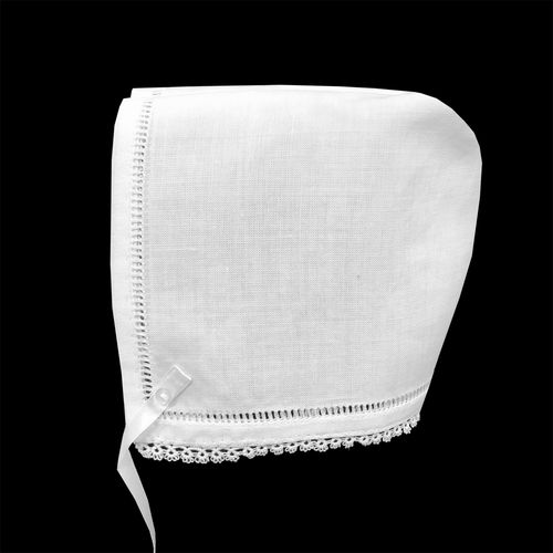 Hemstitch and Tatted Baby Bonnet