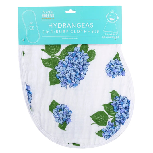 Hydrangeas Burp and Bib Cloths