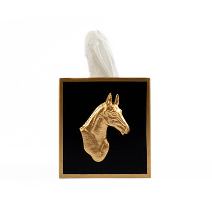 Regency Horse Head Tissue Box Cover: Navy