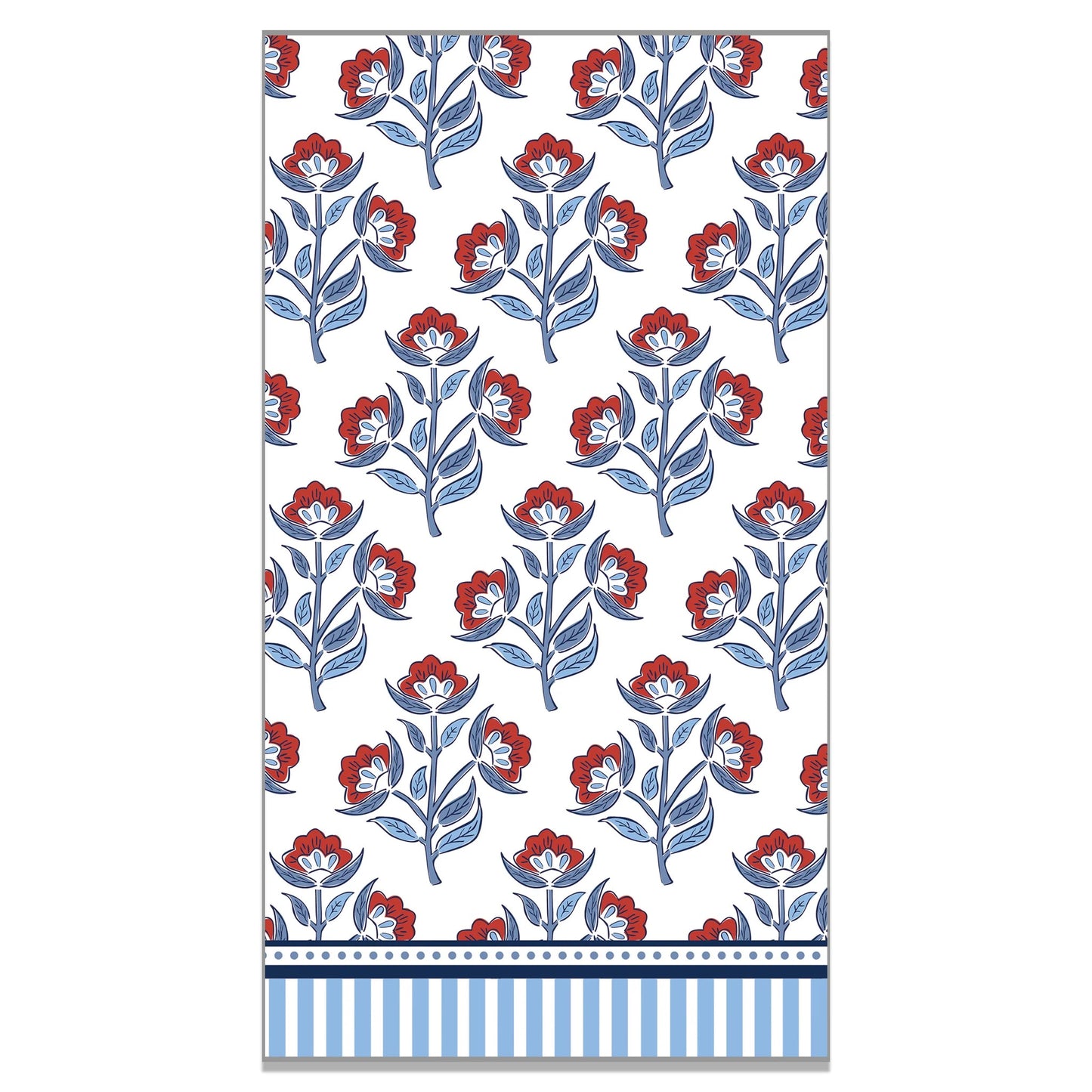 Red Floral Paper Guest Towels 40