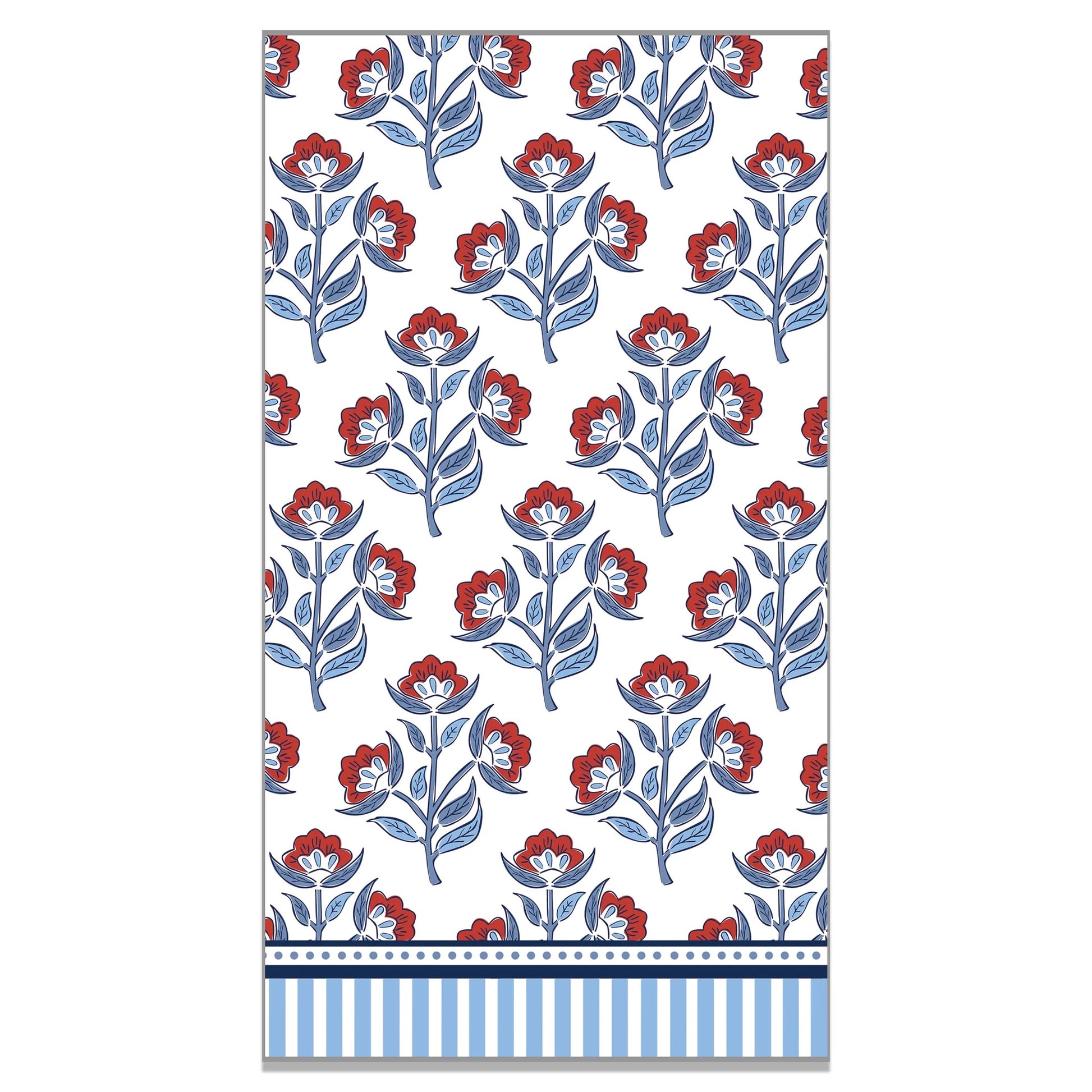 Red Floral Paper Guest Towels 40