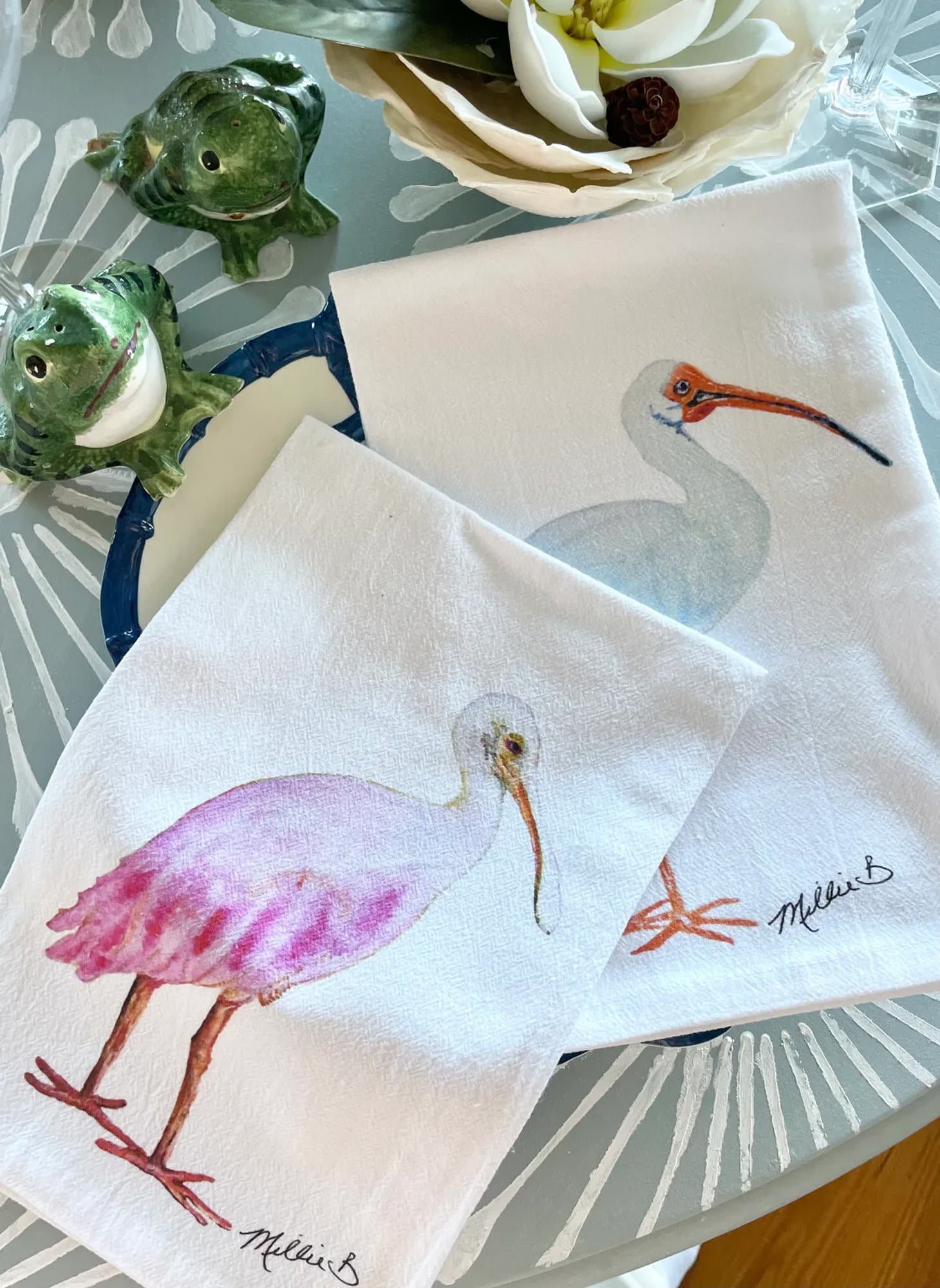 Watercolor Egret Towel